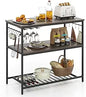 Kitchen Island with 3 Tier Storage Shelves, 48 Inch Baker Rack