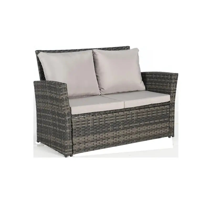 4-Piece Outdoor Patio Furniture Set - Rattan Wicker