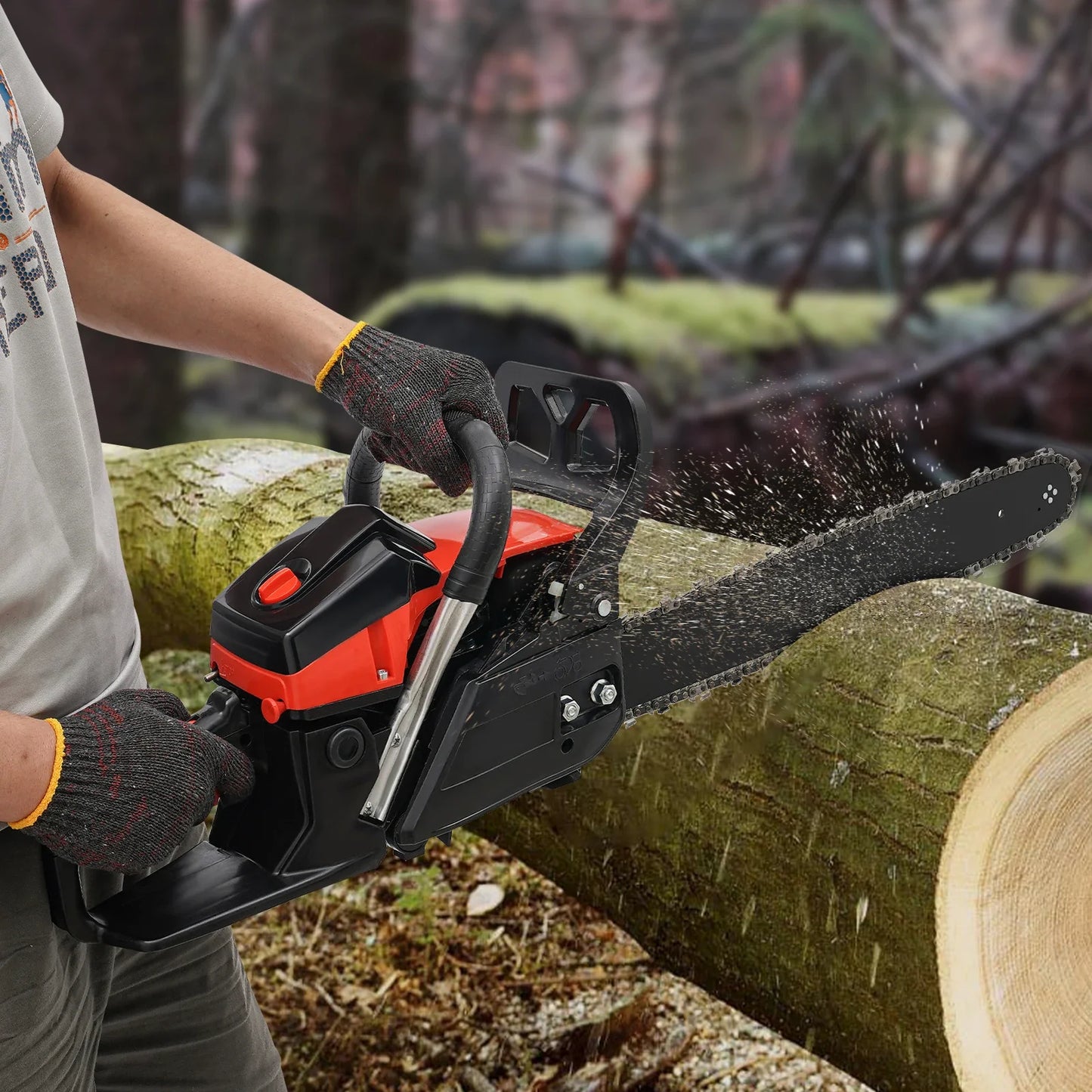 18In Gasoline Chainsaw，2.2Kw High Power  2-Stroke 58CC