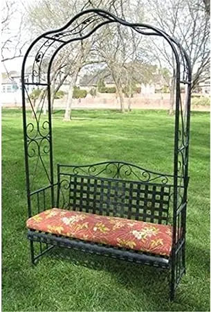 IRON PATIO ARBOR BENCH in ANTIQUE BLACK