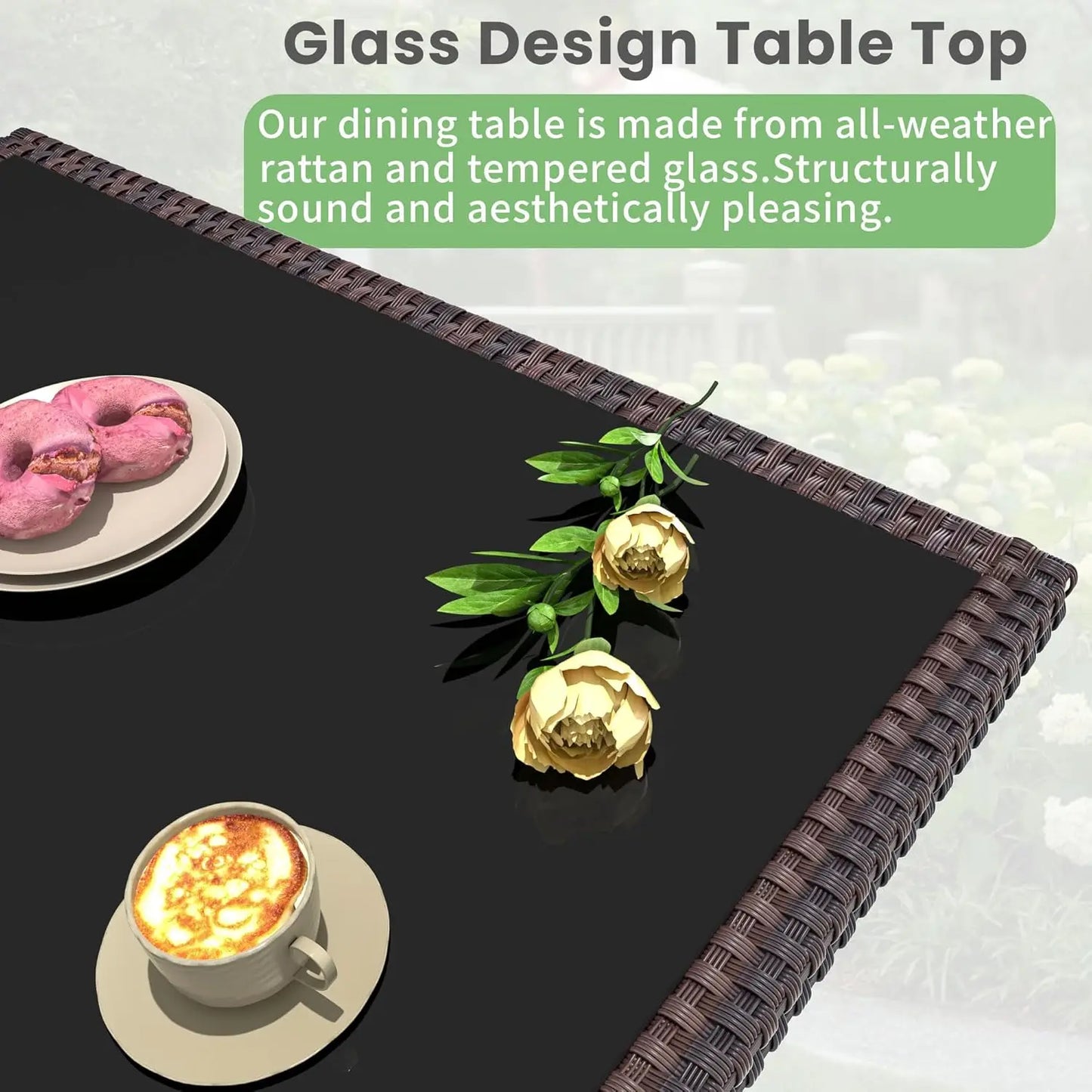 10 Piece Outdoor Dining Set, Rattan 8 Chairs,Patio Dining Table and Chairs w/Cushions