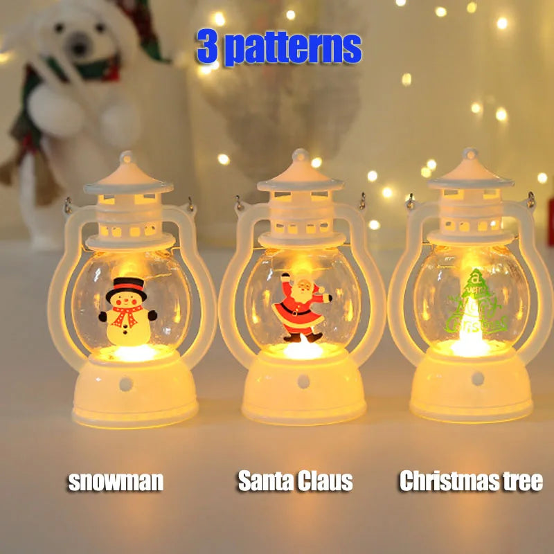 Portable LED Christmas Santa Claus Snowman Lanterns