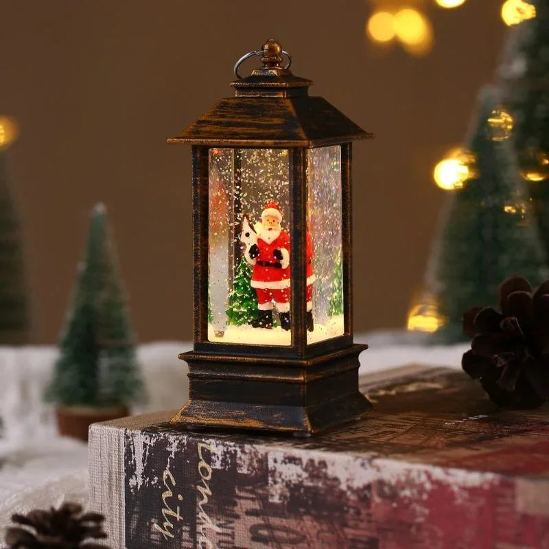 Retro Square Lamp Santa Claus Night Light Christmas