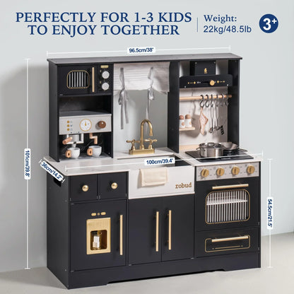 Play Kitchen Wooden with Wash basin Cookware Accessories