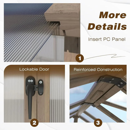 6x10 FT Green House for Outdoor, 6MM Thick Polycarbonate