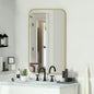 20" x 28" Rectangular Aluminum Alloy Frame Wall Mounted Bathroom Mirror with Rounded Corners