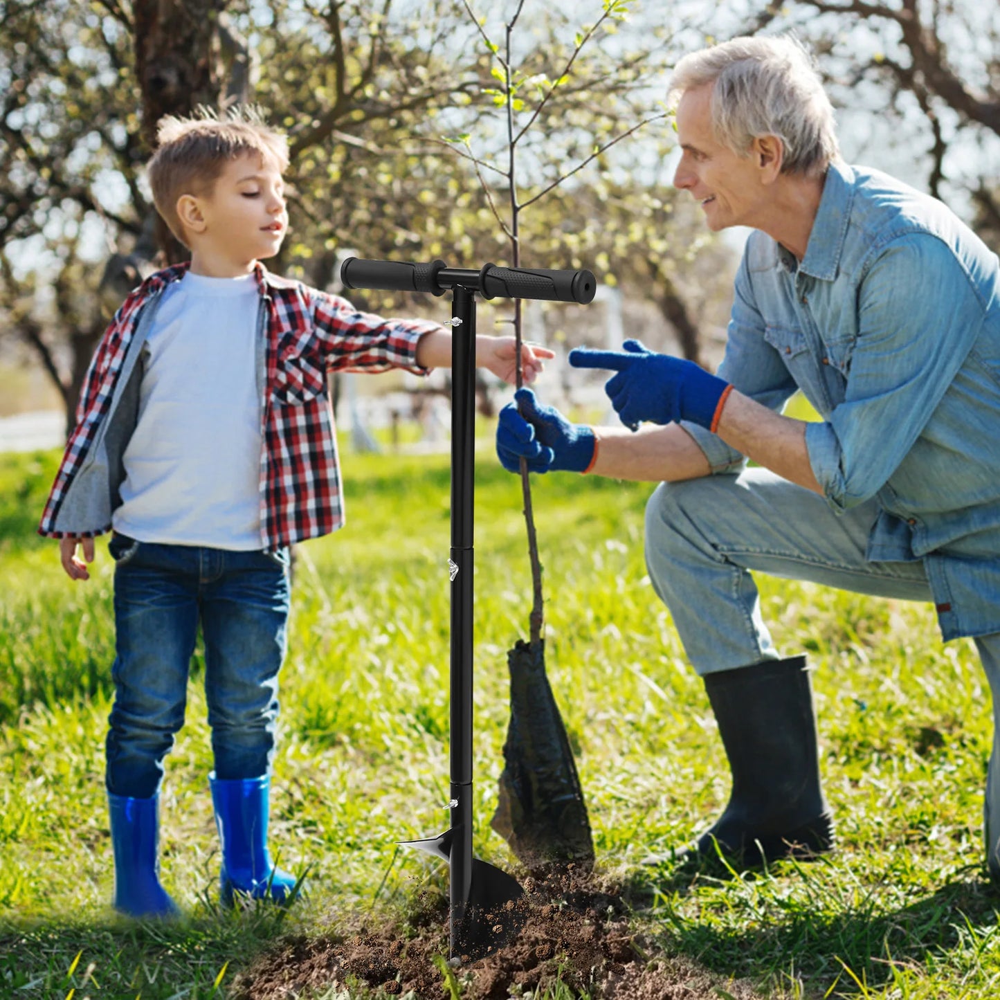 Hand Auger Drill Post Hole Digger 6''x33.5''