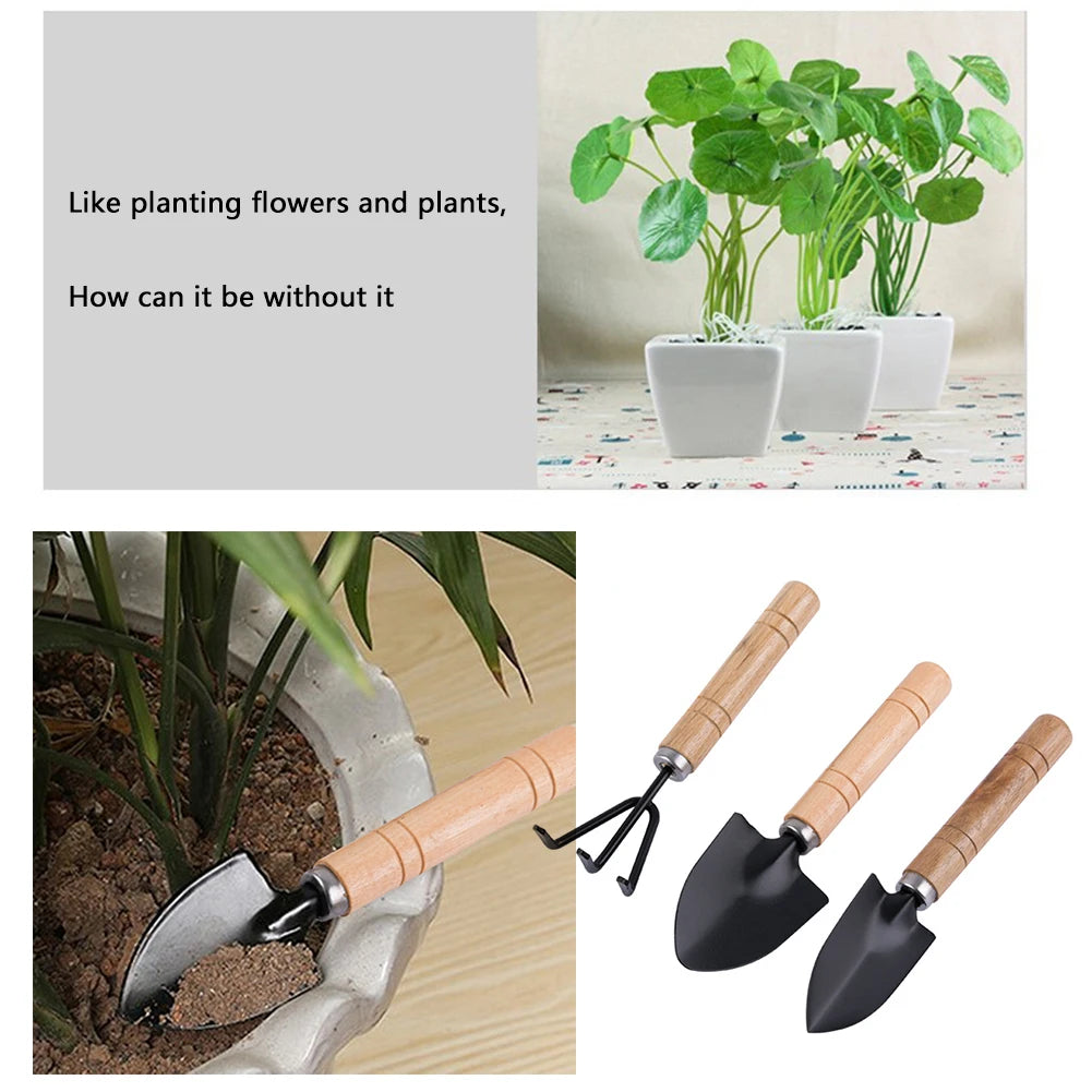 3Pcs Shovel Rake Spade Set Small Hand Planting Tools for Kids