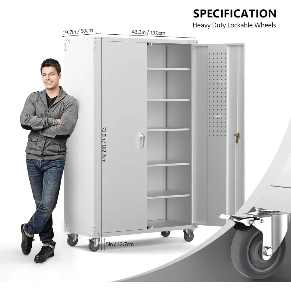 Wide & Deep Garage Storage Cabinet, Metal