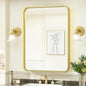 Bathroom Mirror for Wall Metal Rounded Corner Rectangle Mirror