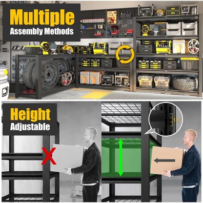 47W x 18D x 72H Metal Heavy Duty Adjustable 5 Tier Wire Shelving