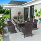 10 Piece Outdoor Dining Set, Rattan 8 Chairs,Patio Dining Table and Chairs w/Cushions