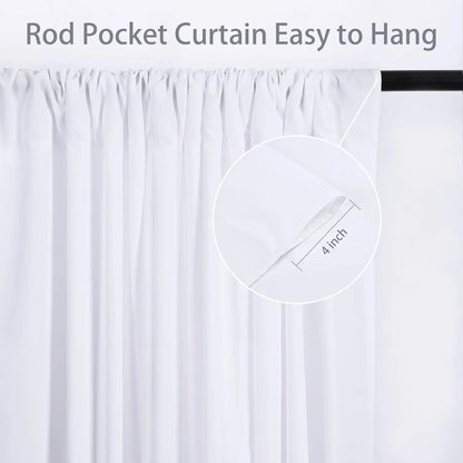 20x10 ft Wrinkle Free White Backdrop Curtains.  4 Panels 5x10ft for Wedding Birthday