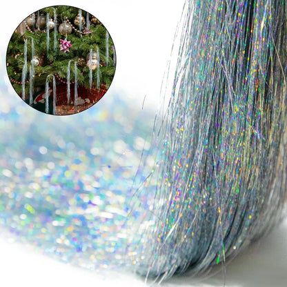 3000 Strands Icicles Iridescent Tinsel Foil Fringe Garland