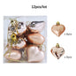 12Pcs Love Heart Christmas Balls Ornament Red Gold Plastic Balls
