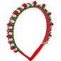 Festive Christmas Headband with Red & Green Beads