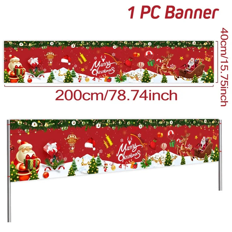 Christmas Outdoor Banner Merry Christmas Decorations