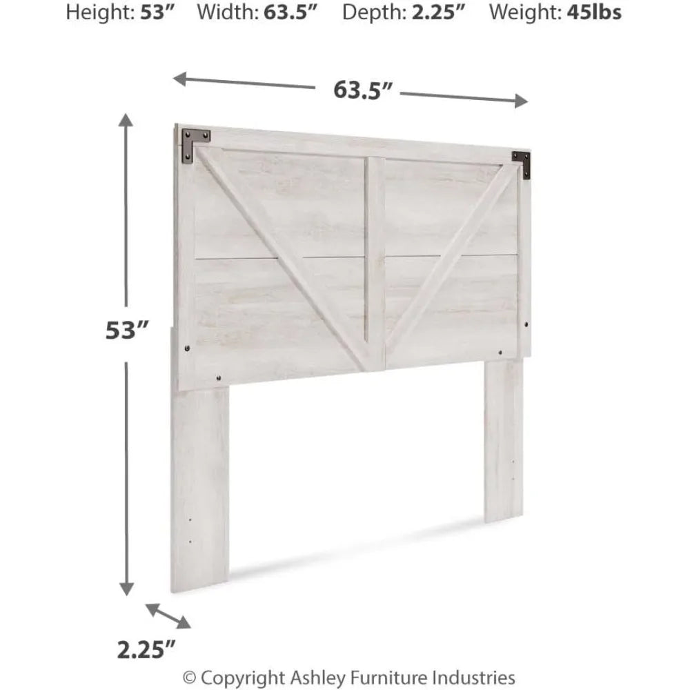 Queen Farmhouse Headboard, , Whitewash