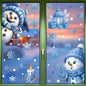 Window Stickers Cartoon Santa Snowmen Bells Static Glass