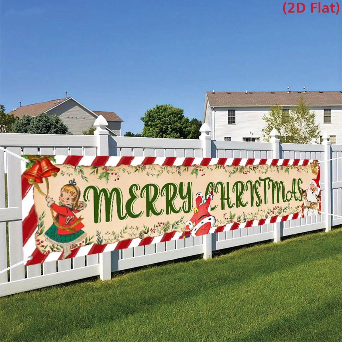 Christmas Outdoor Banner Merry Christmas Decorations