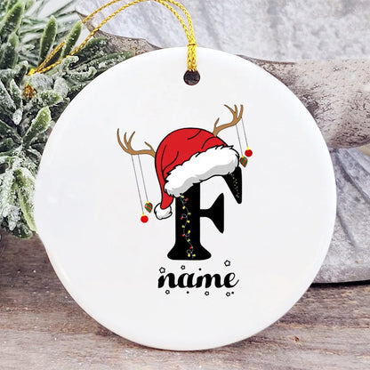 Baby's Christmas Ornament Personalized Initial with Name