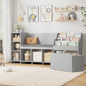Kids Reading Nook with Bench, Bookshelf, Seat Cushion