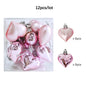 12Pcs Love Heart Christmas Balls Ornament Red Gold Plastic Balls