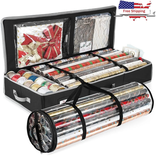 Holiday Christmas Wrapping Paper Storage Organizer