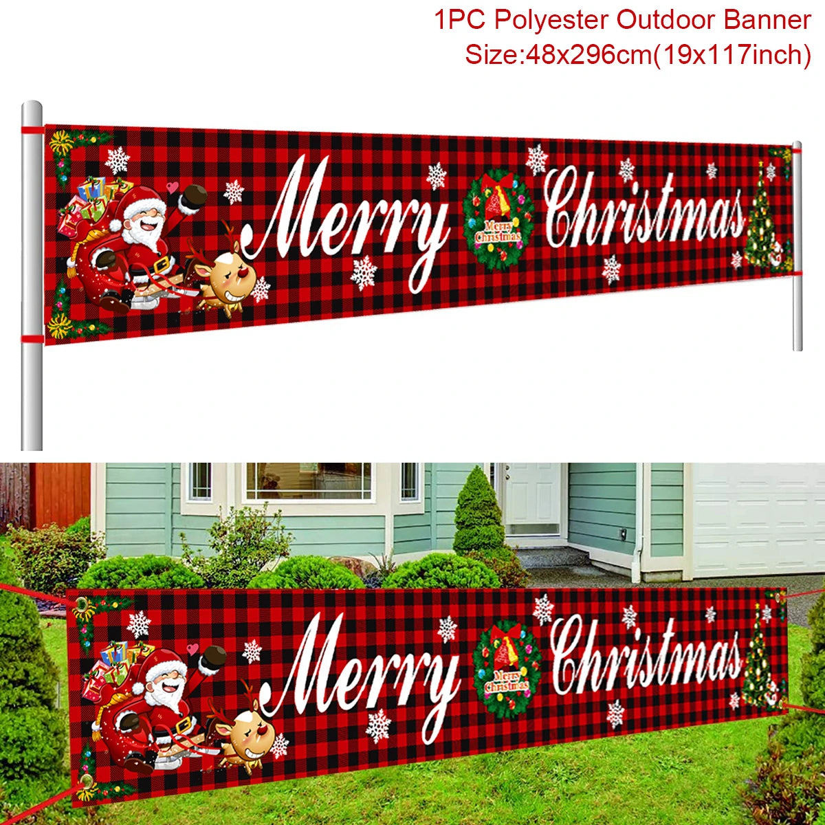 Christmas Outdoor Banner Merry Christmas Decorations