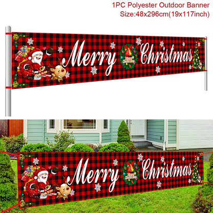 Christmas Outdoor Banner Merry Christmas Decorations