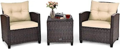 3pcs patio furniture set, rattan wicker