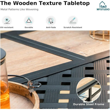 Rectangular Outdoor Patio Dining Table Set for 6