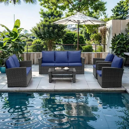 4 Piece Outdoor Patio Furniture Sets. Wicker