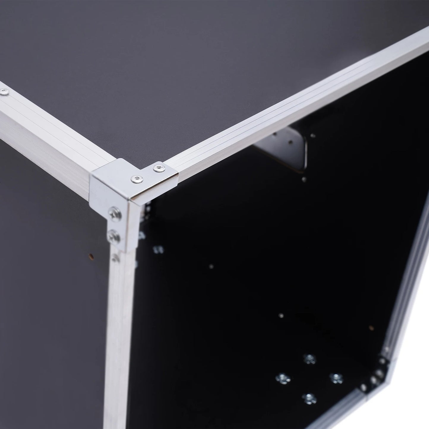 12U Portable Rolling Rack,  Black MDF Cabinet