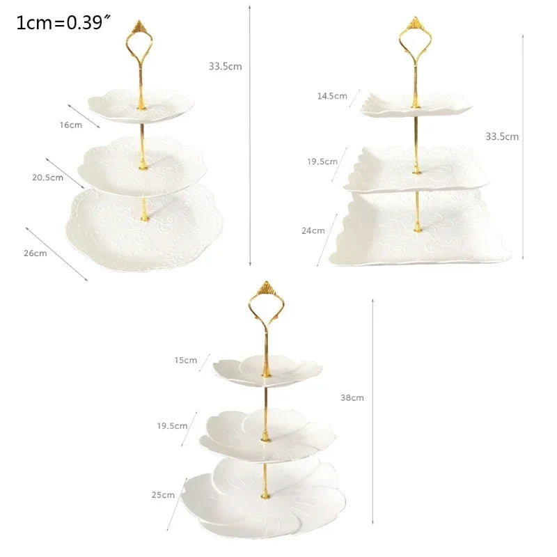 3 Tier Pastry Cupcake Fruit Plate Serving Dessert Holder