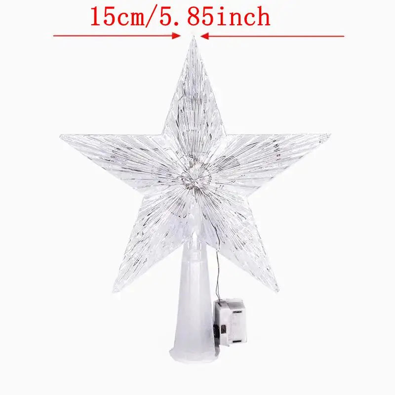 15cm Christmas Glowing Tree Topper Five-pointed Star