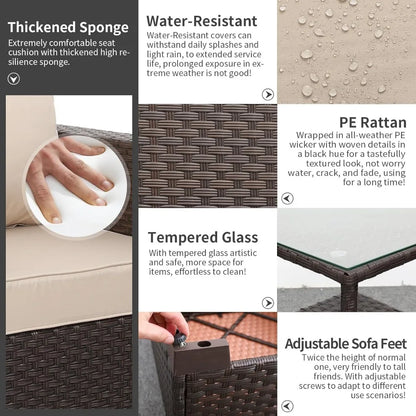 Outdoor Furniture Club Chair 3 Pieces Patio