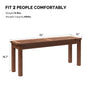 40in Outdoor Wooden Porch Bench
