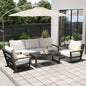 4 Seats Modern Patio Furniture Set with Coffee Table