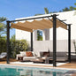 10'x10' Outdoor Pergola, Upgraded Canopy with Adjustable Roof