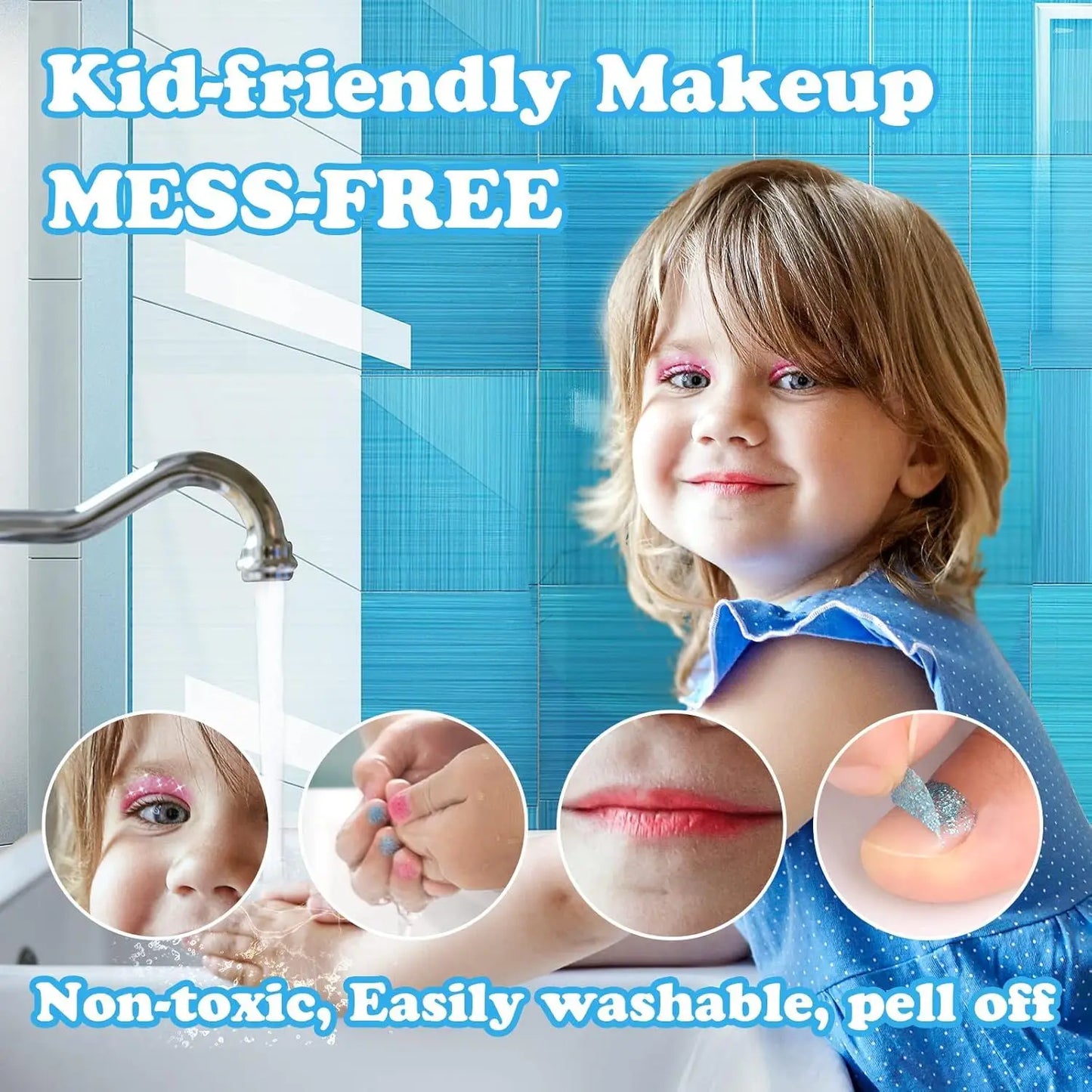 Kids Makeup Kit for Girls, Washable