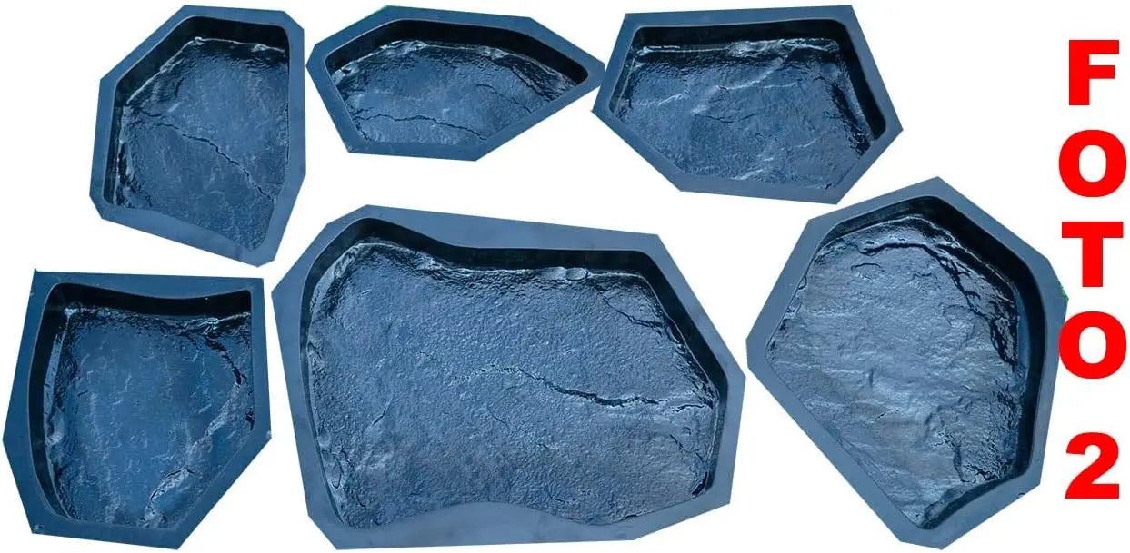 DIY Sold 6 pcs Plastic Molds Flagstone Casting Concrete Paving