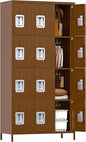 Metal Locker, 72" Employee Lockers with 15 Doors
