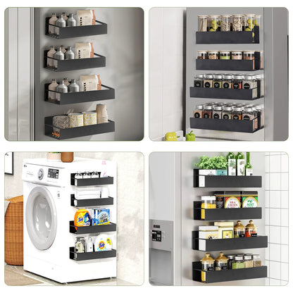 4 Pack Magnetic Spice Rack for Refrigerator