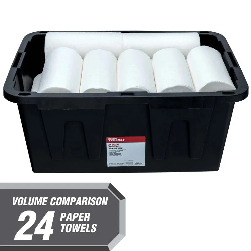 (6 pack) Hyper Tough Large Storage Bin, 27 Gallon