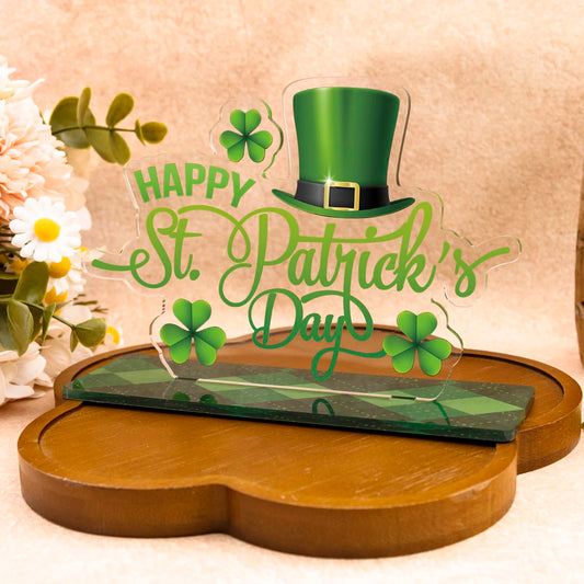 St Patrick s Day Table Decorations Set Irish Lucky Shamrock Sign Leprechaun Hat Centerpiece Signs Party Decorations