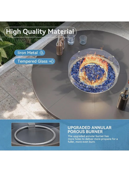 Outdoor Patio Furniture Set with 48"/55000 BTU Outdoor Propane Fire Pit