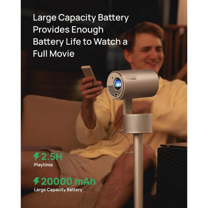 NEW Outdoor Projector with PowerBase Stand, 2.5hrs Battery with Licensed Netflix-Popular