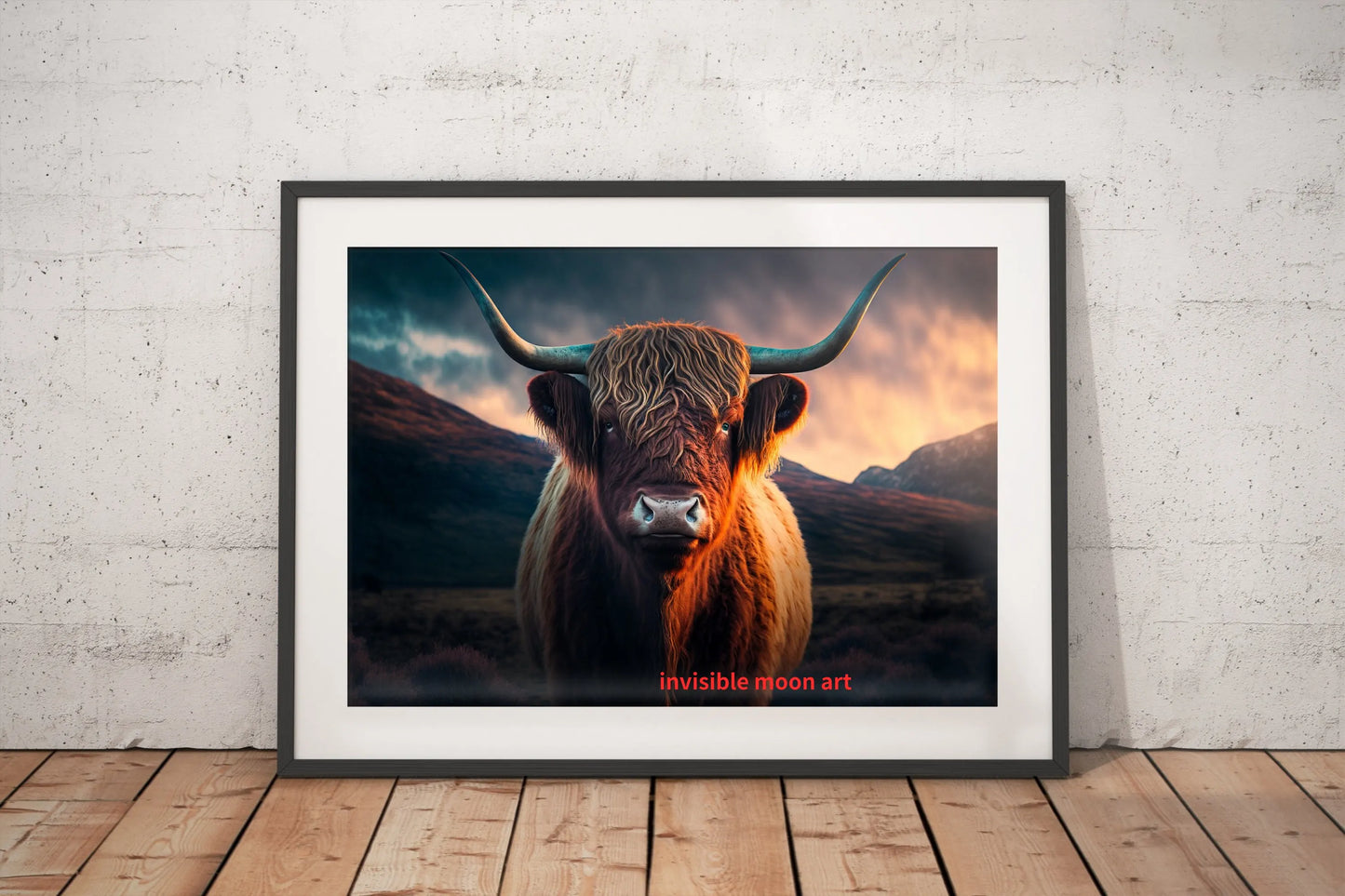 Scottish Highland Cow & Calf Canvas Art Print