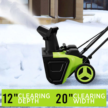 42V 20" Cordless Snow Blower – 850 Lbs/Min, Dual 4.0Ah Batteries & Charger Included